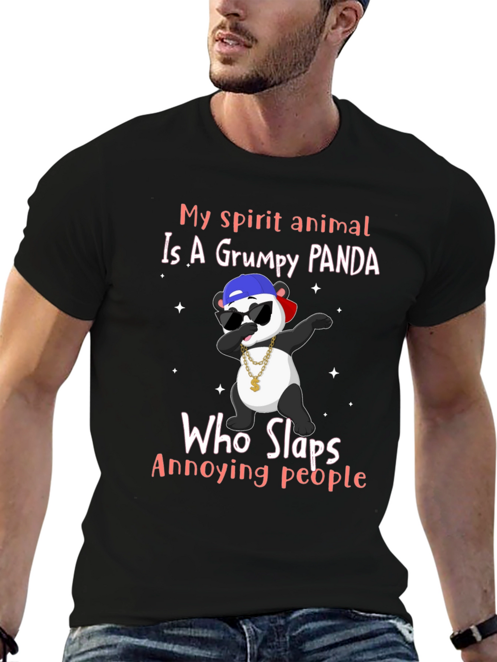 Grumpy Panda T-Shirt - My Spirit Animal Slaps