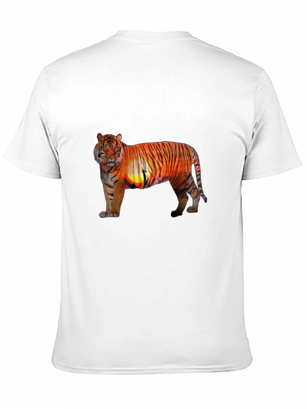 Tiger Sunset Graphic Print Black T-Shirt