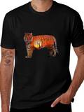 Tiger Sunset Graphic Print Black T-Shirt