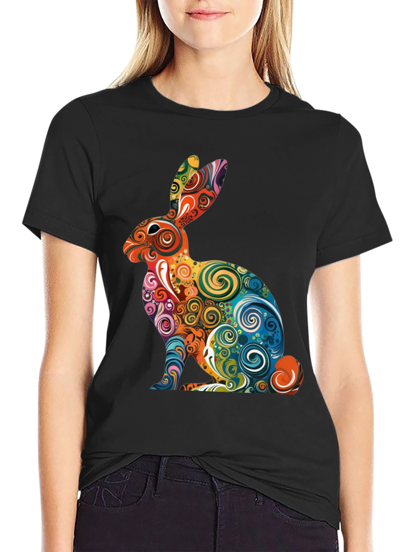 Psychedelic Rabbit Graphic T-Shirt