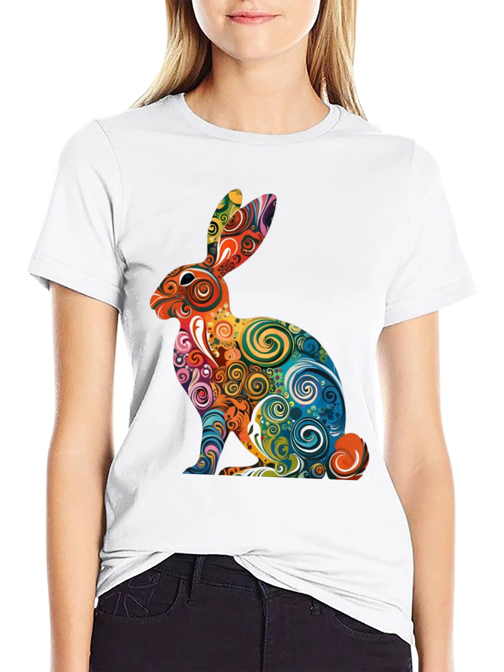 Psychedelic Rabbit Graphic T-Shirt
