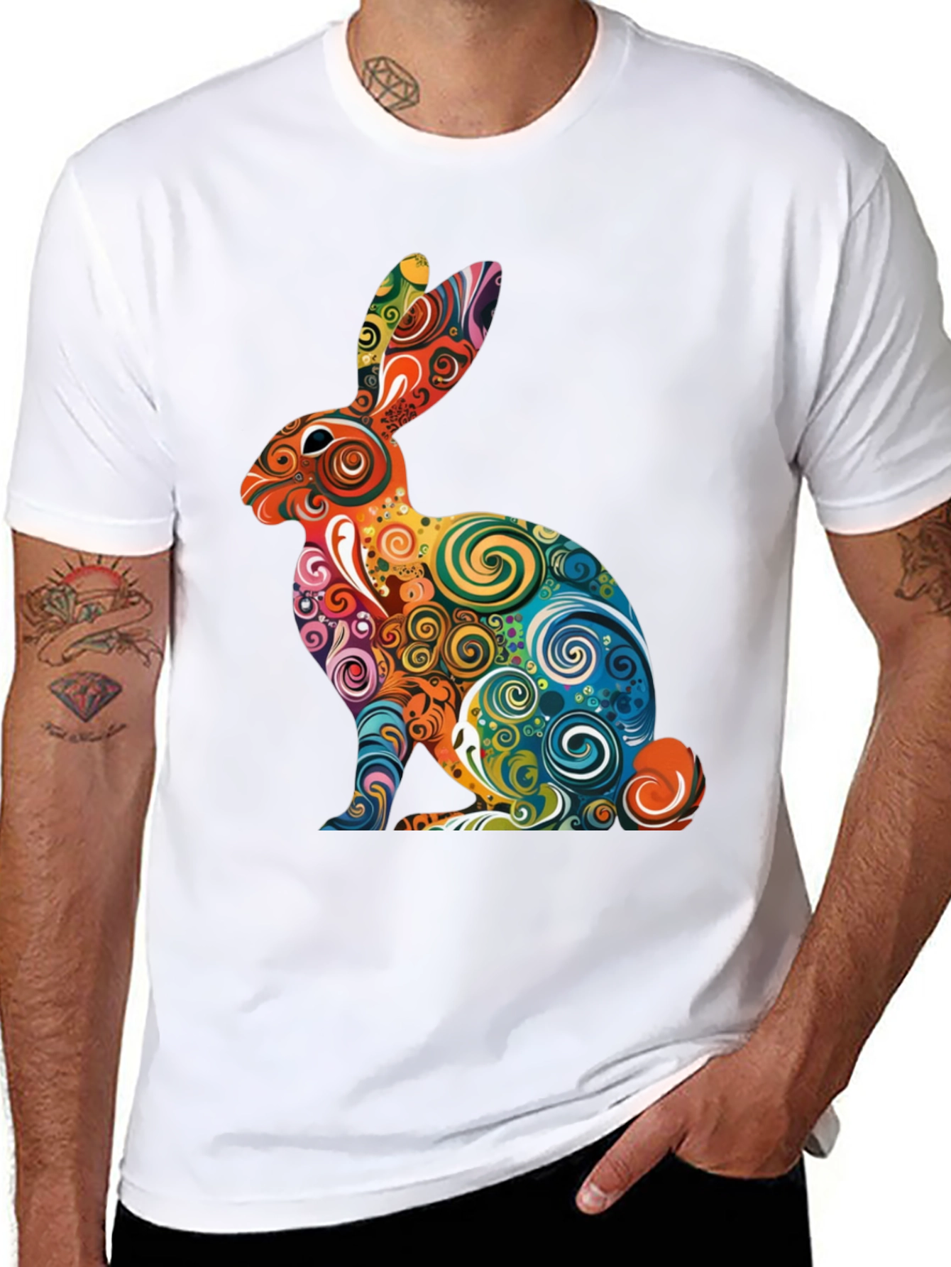 Psychedelic Rabbit Graphic T-Shirt