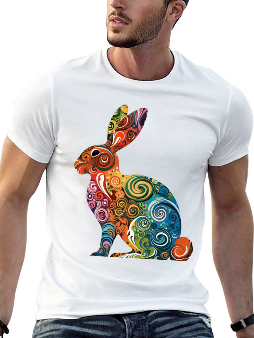 Psychedelic Rabbit Graphic T-Shirt