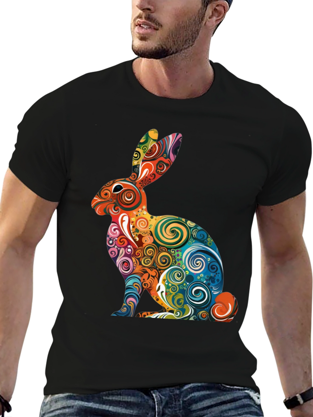 Psychedelic Rabbit Graphic T-Shirt