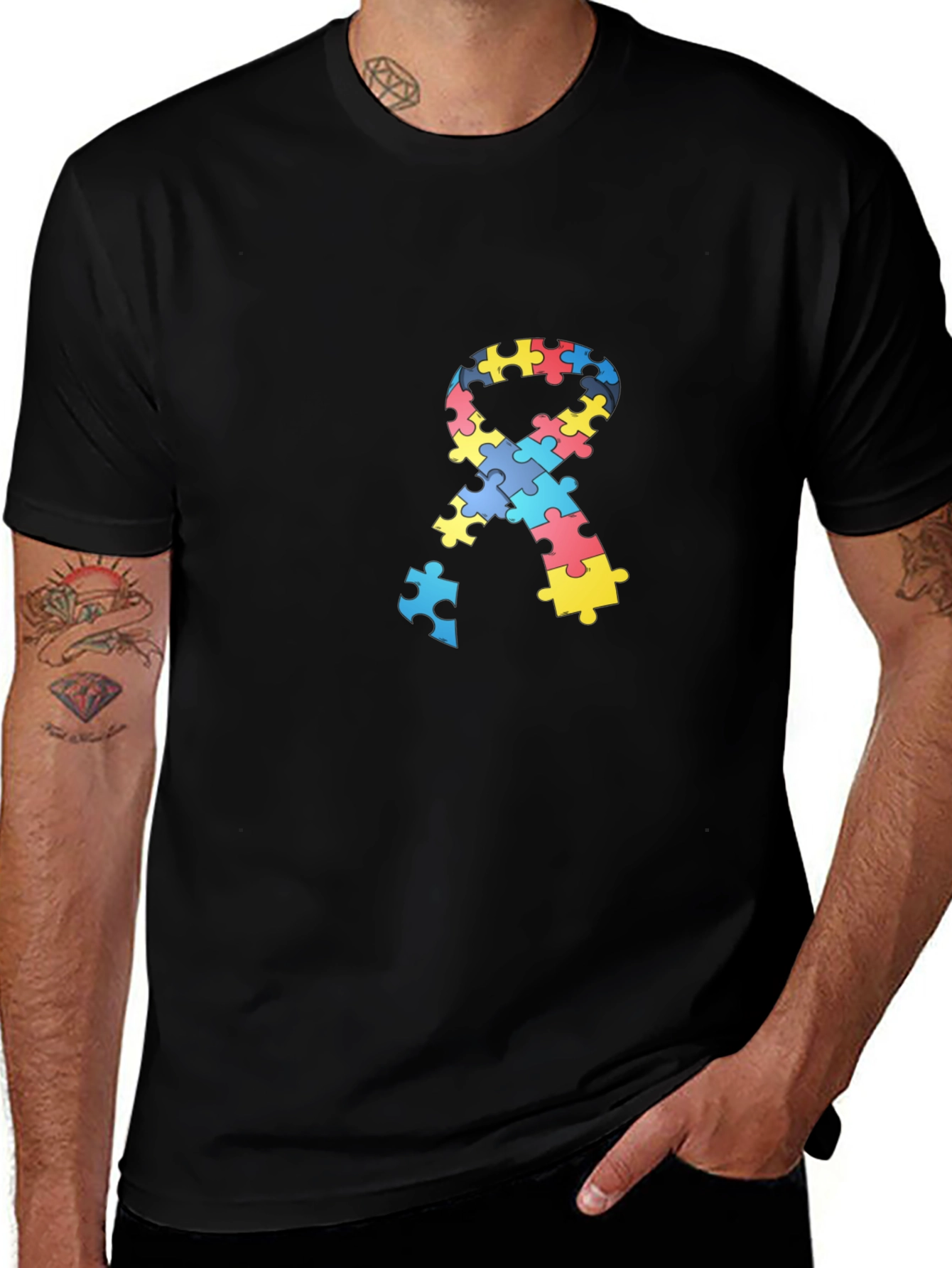 Autism Awareness Puzzle Ribbon T-Shirt