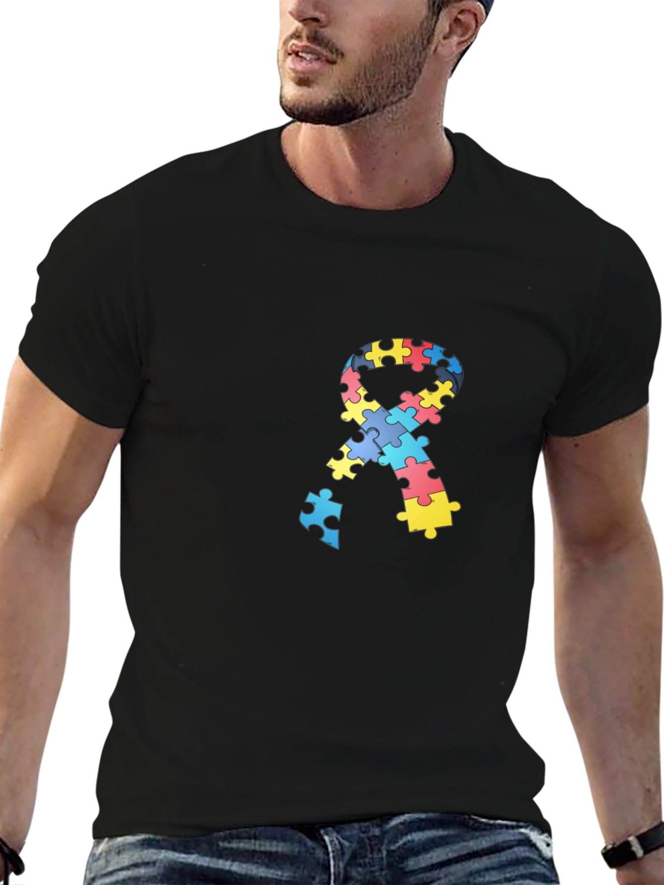 Autism Awareness Puzzle Ribbon T-Shirt