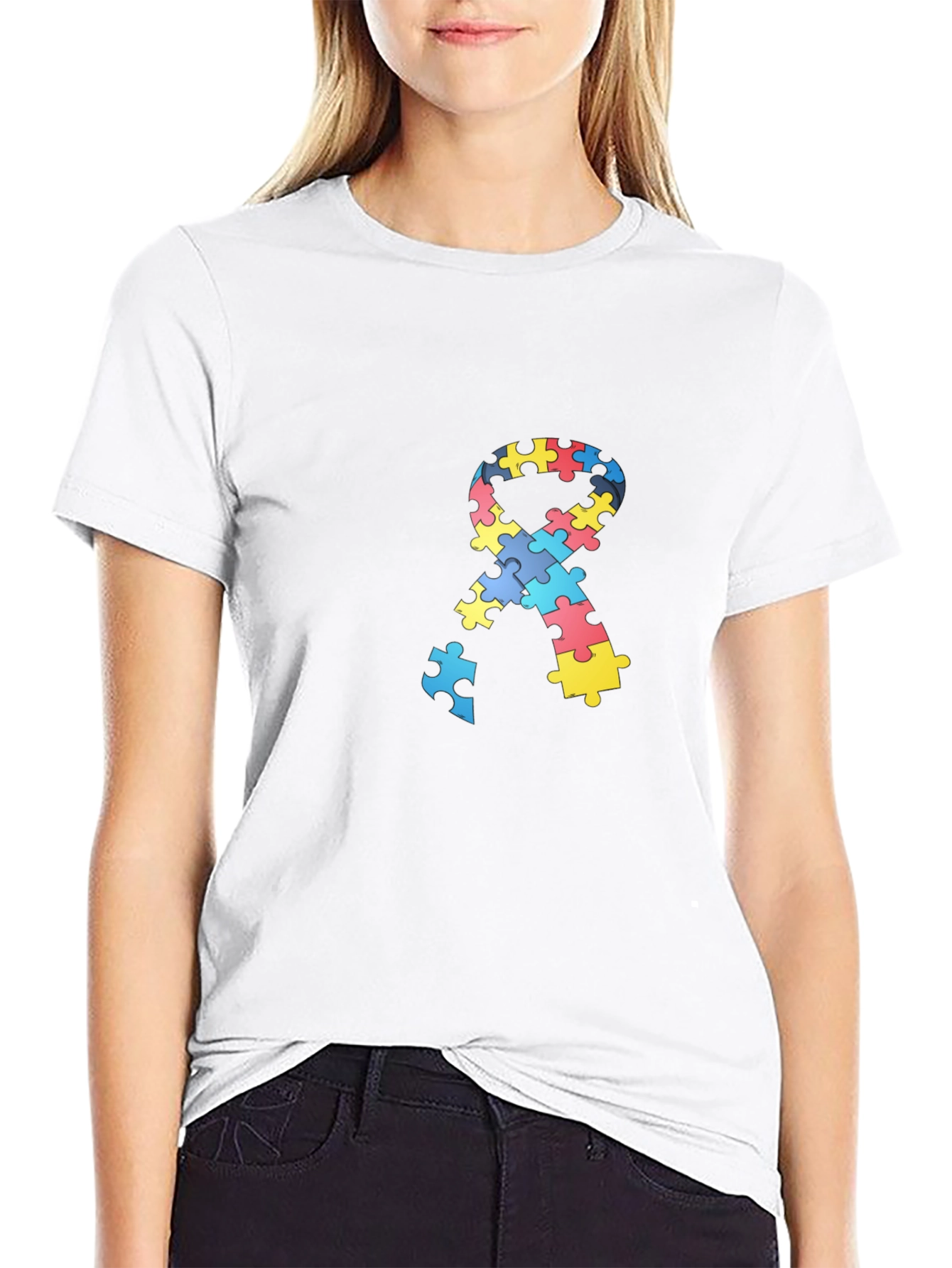 Autism Awareness Puzzle Ribbon T-Shirt