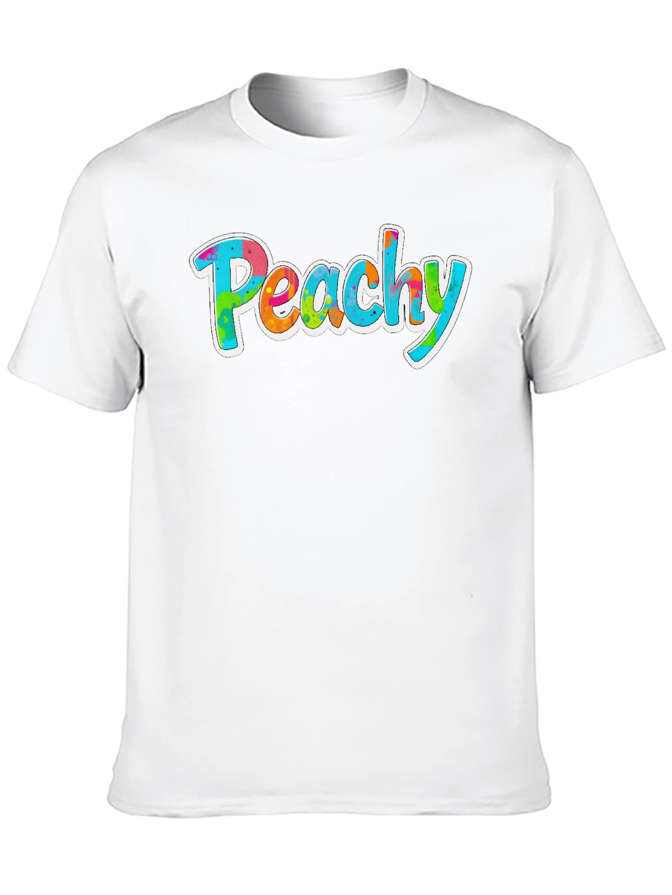 Peachy Graphic Tee - Trendy Tie Dye Style