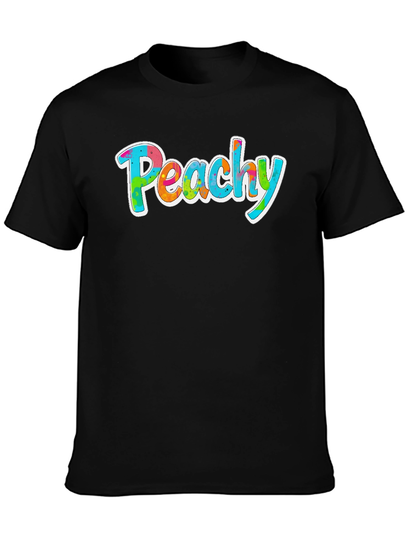 Peachy Graphic Tee - Trendy Tie Dye Style