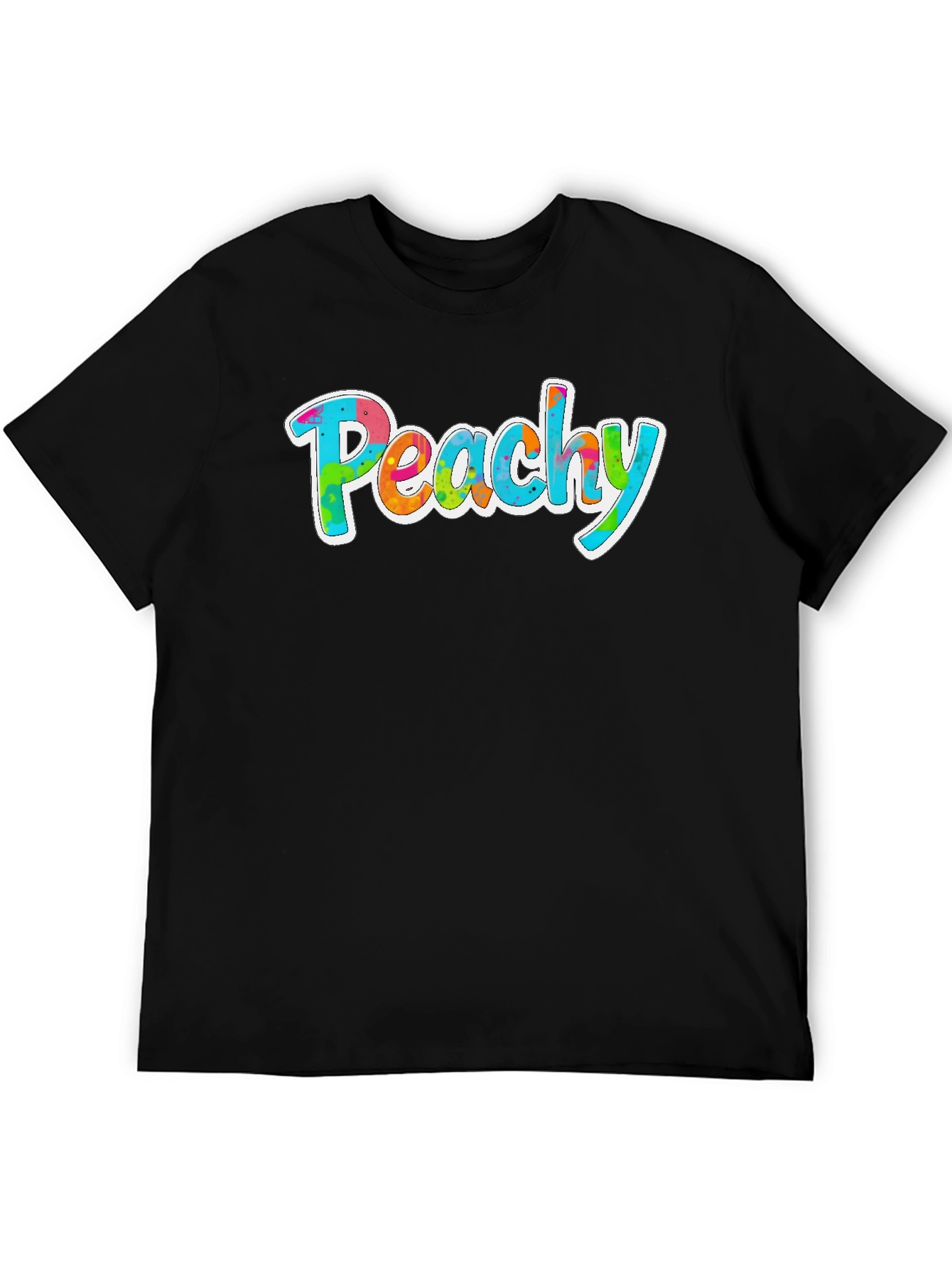 Peachy Graphic Tee - Trendy Tie Dye Style