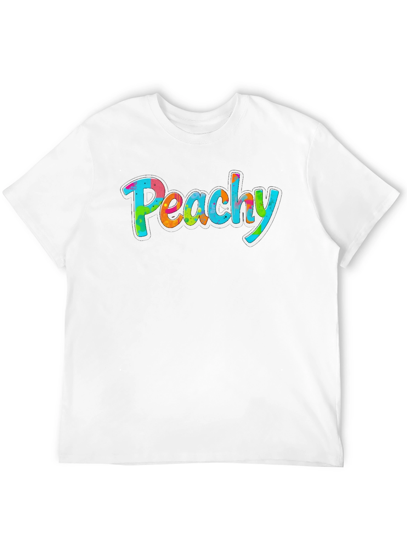 Peachy Graphic Tee - Trendy Tie Dye Style