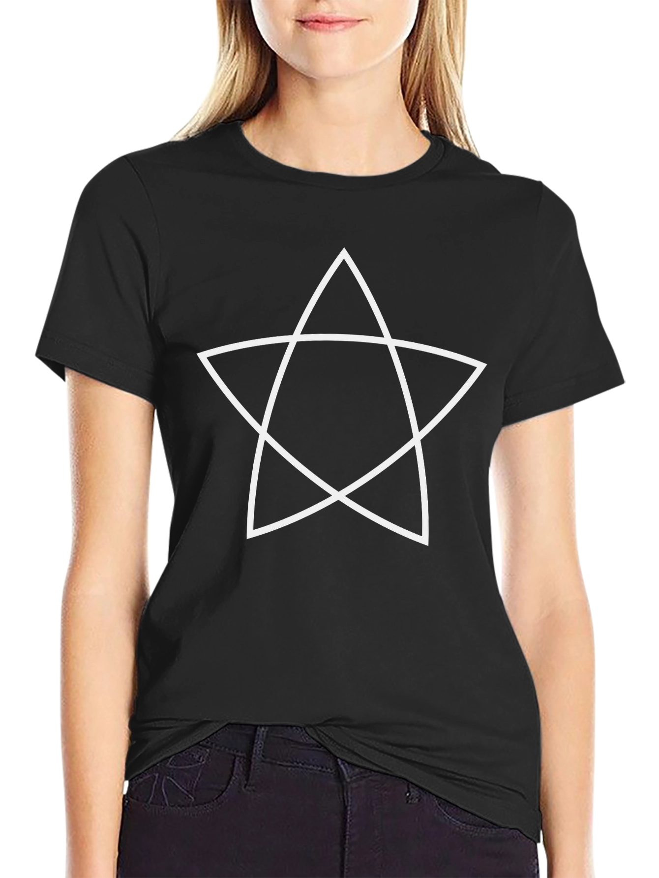 Geometric Star Graphic Tee - Modern Minimalist Design