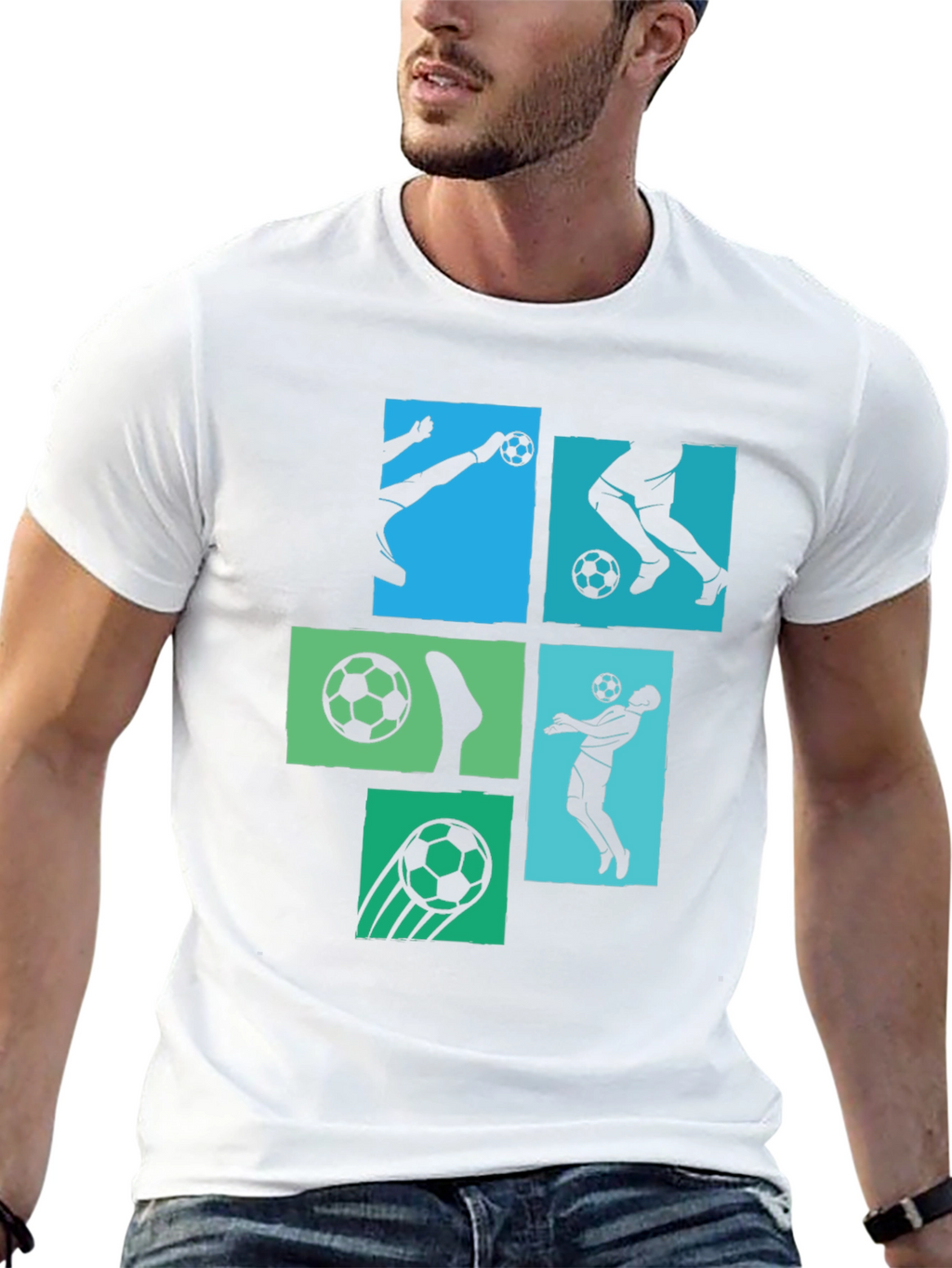 Soccer Graphic Mens Black T-Shirt