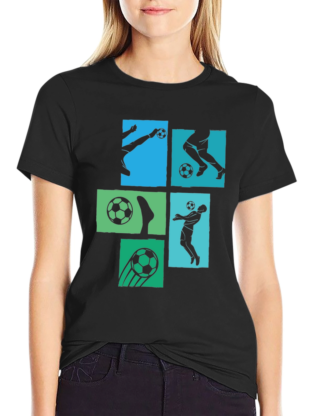 Soccer Graphic Mens Black T-Shirt