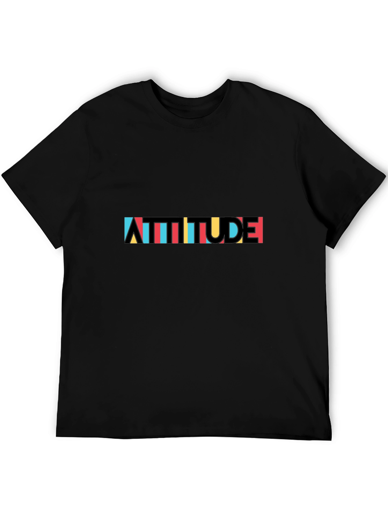 Attitude Graphic Tee - Trendy Mens Black T-Shirt