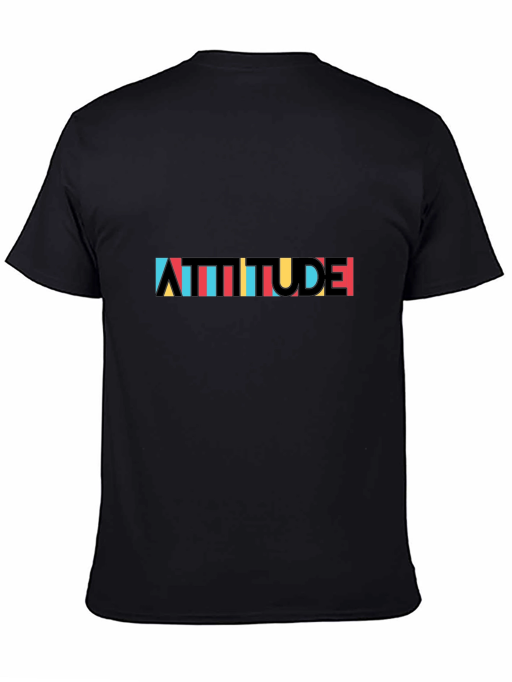 Attitude Graphic Tee - Trendy Mens Black T-Shirt