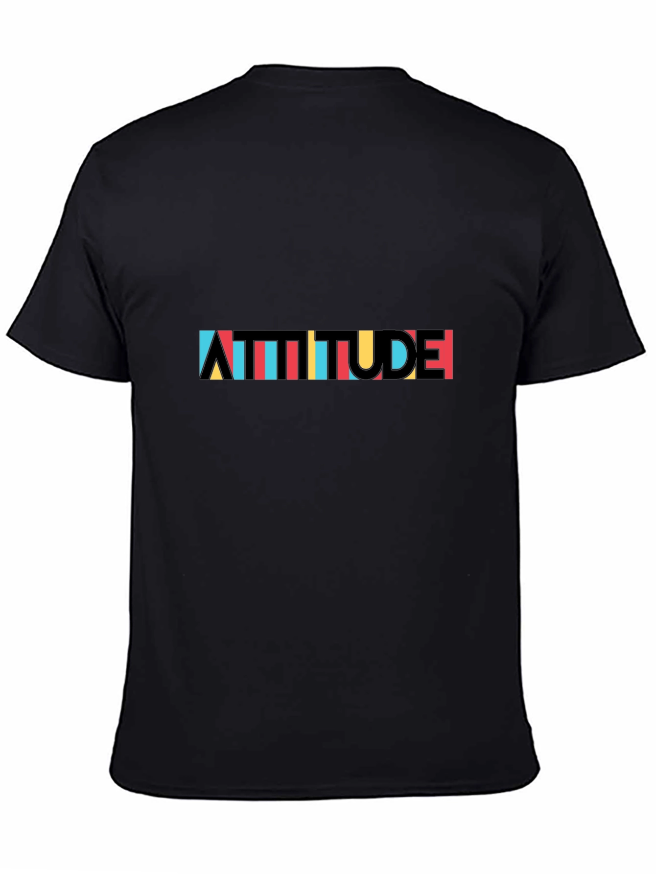 Attitude Graphic Tee - Trendy Mens Black T-Shirt