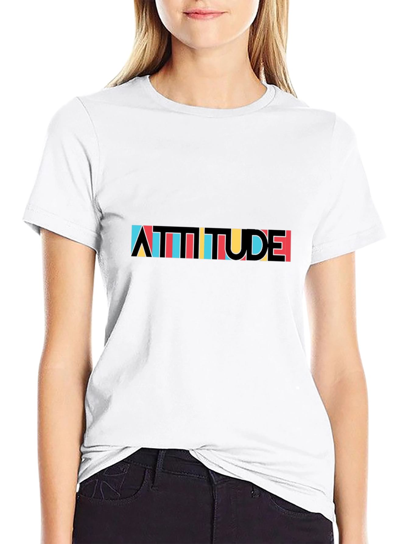 Attitude Graphic Tee - Trendy Mens Black T-Shirt