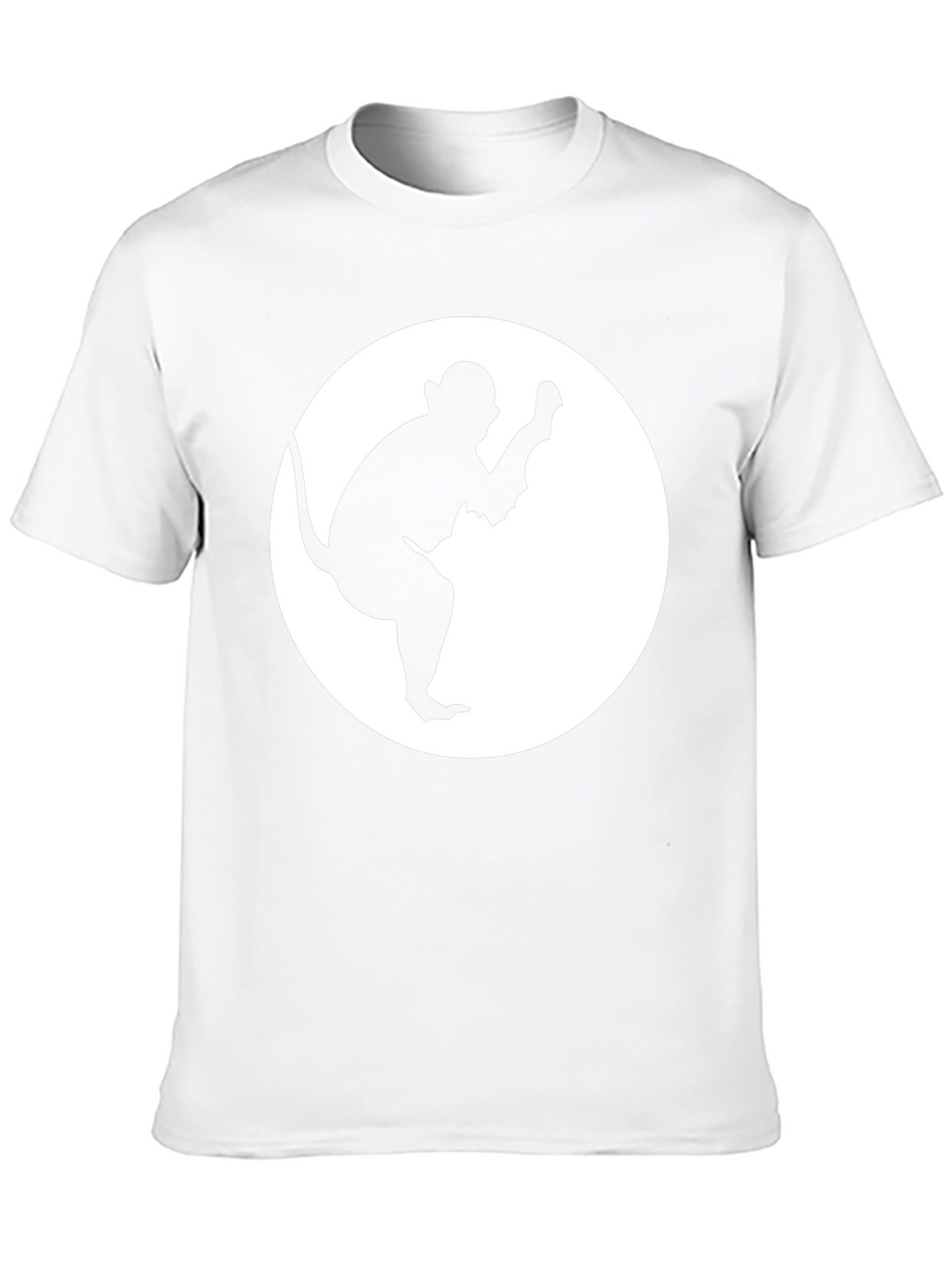 Monkey Silhouette Graphic Tee - Black Cotton Casual