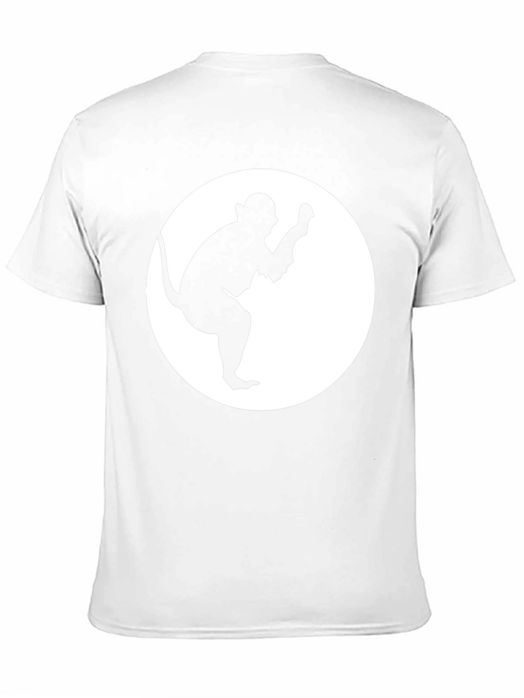 Monkey Silhouette Graphic Tee - Black Cotton Casual