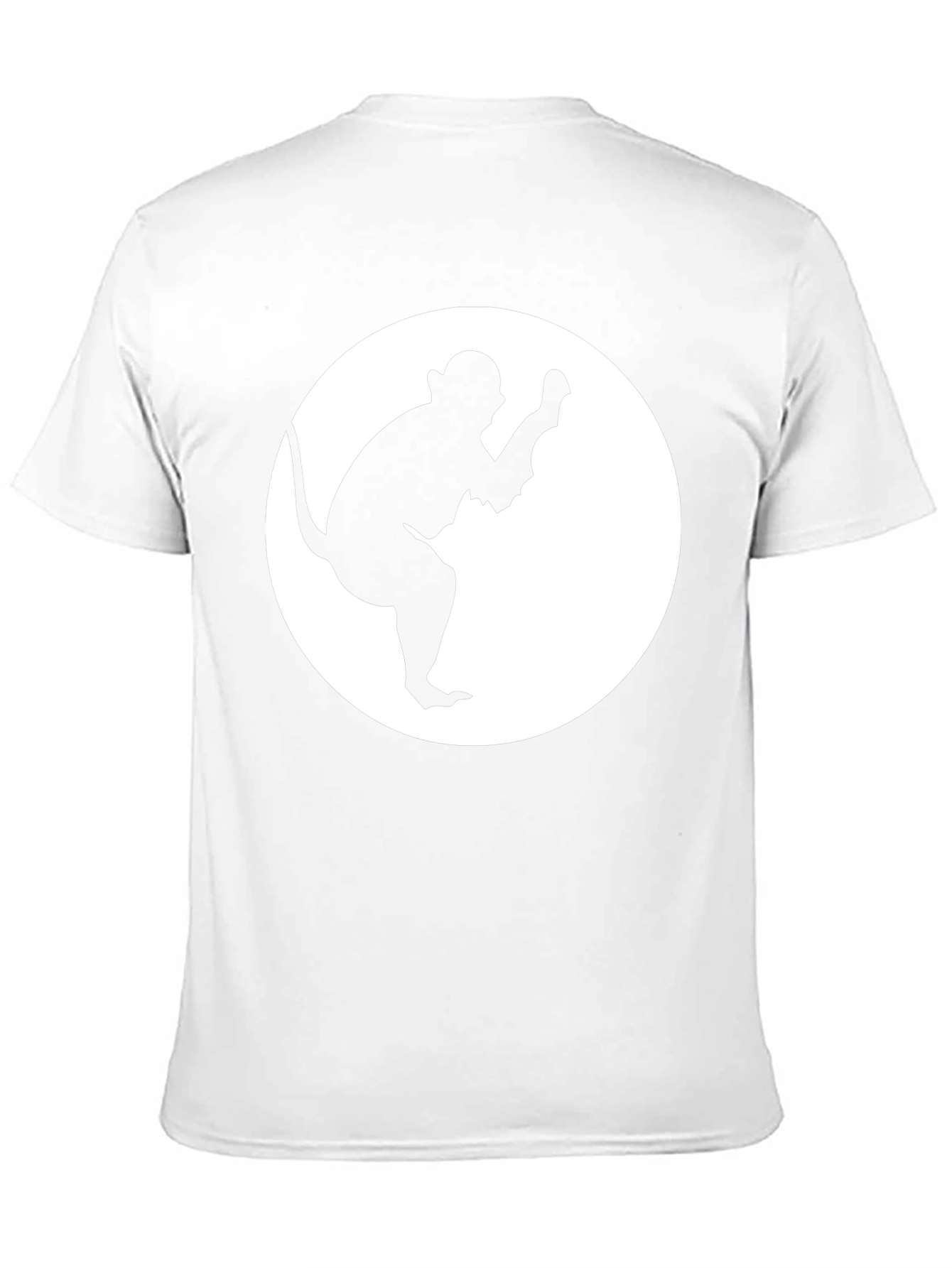 Monkey Silhouette Graphic Tee - Black Cotton Casual