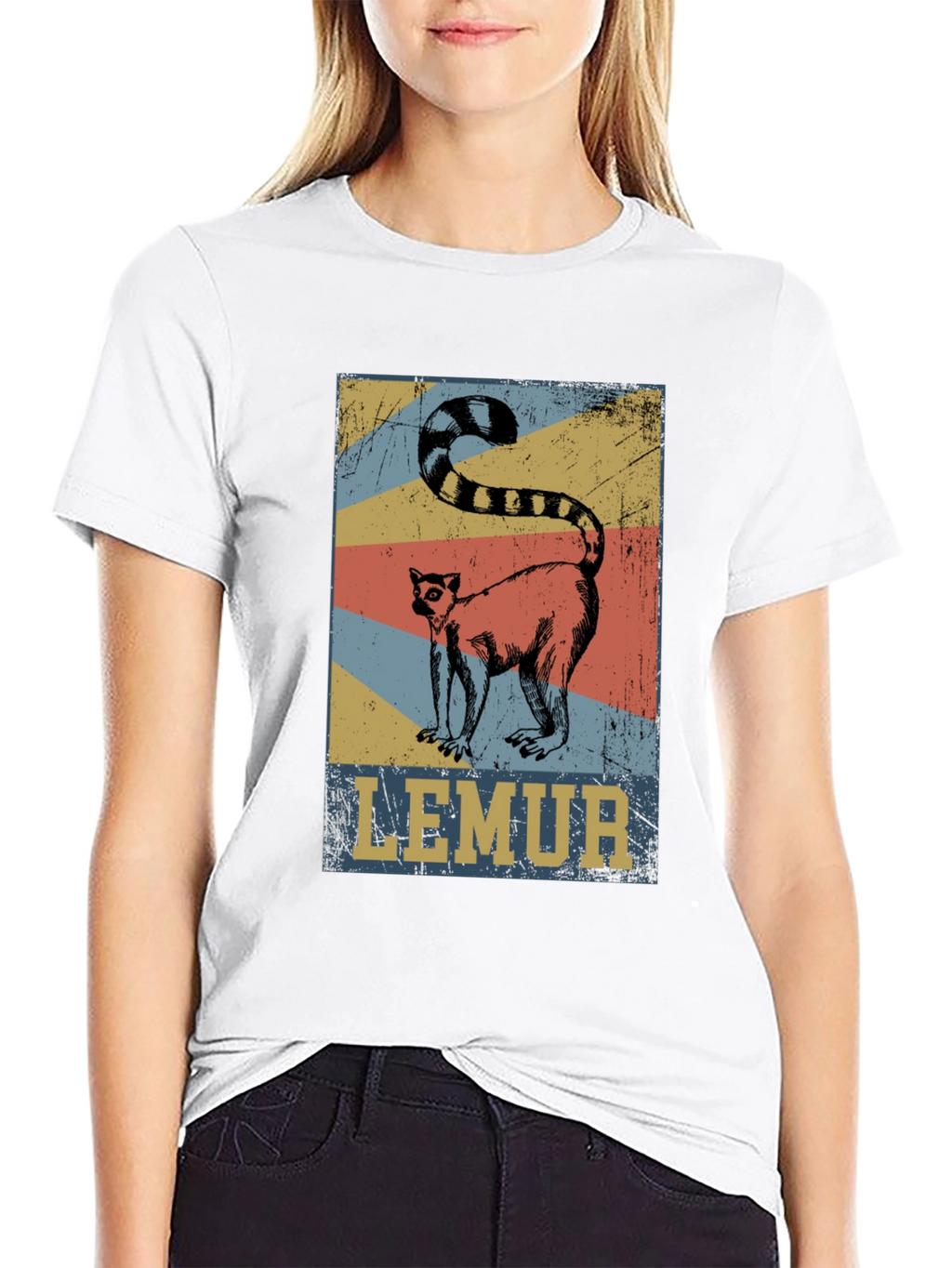 Retro Lemur Graphic Tee - Unisex Cotton T-Shirt