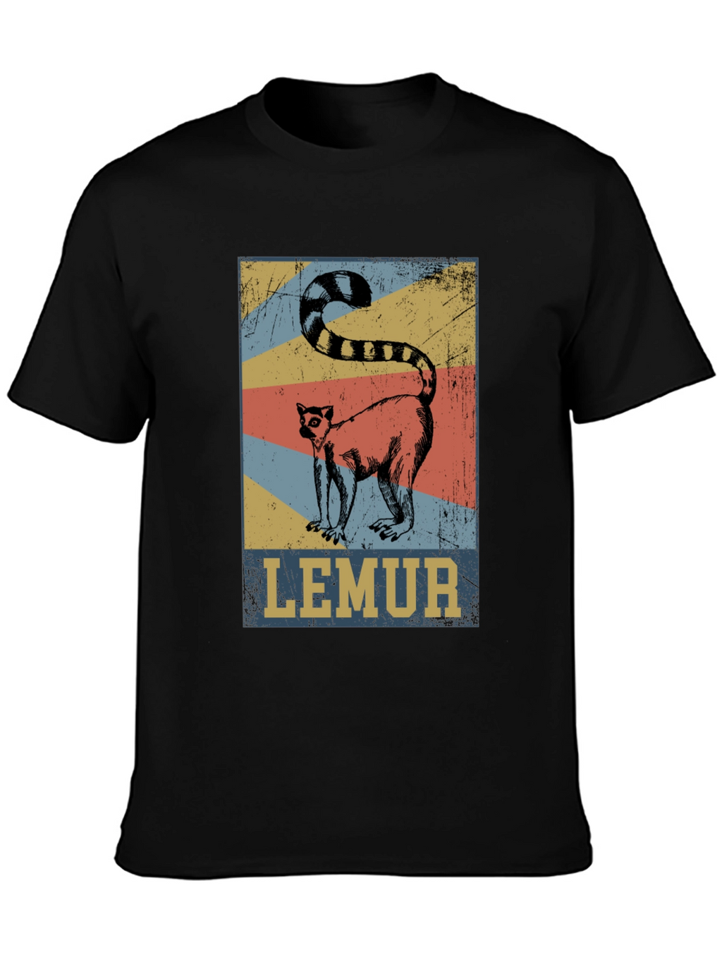 Retro Lemur Graphic Tee - Unisex Cotton T-Shirt