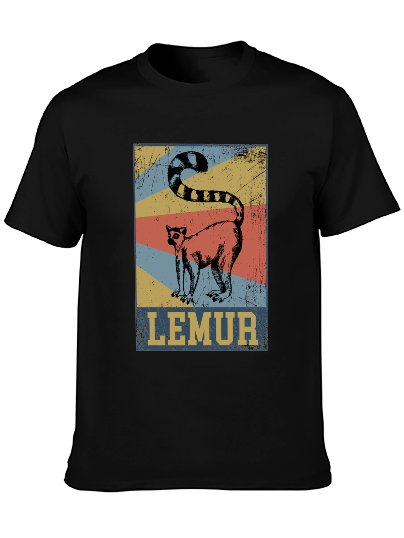 Retro Lemur Graphic Tee - Unisex Cotton T-Shirt