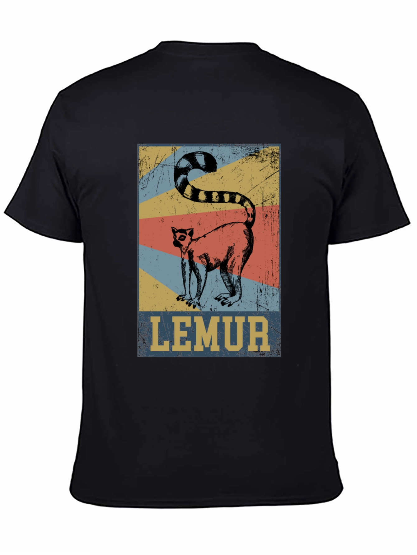 Retro Lemur Graphic Tee - Unisex Cotton T-Shirt