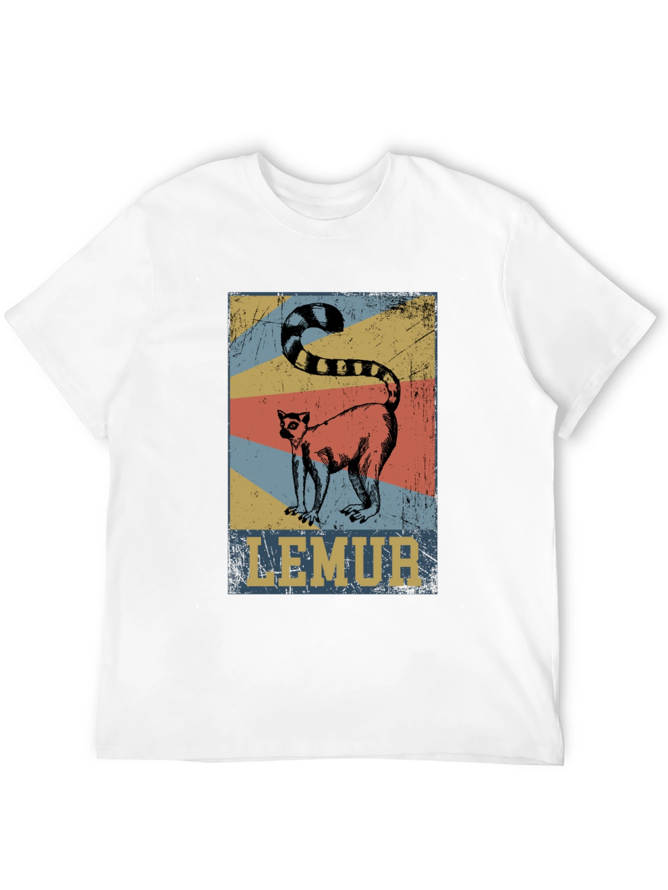 Retro Lemur Graphic Tee - Unisex Cotton T-Shirt