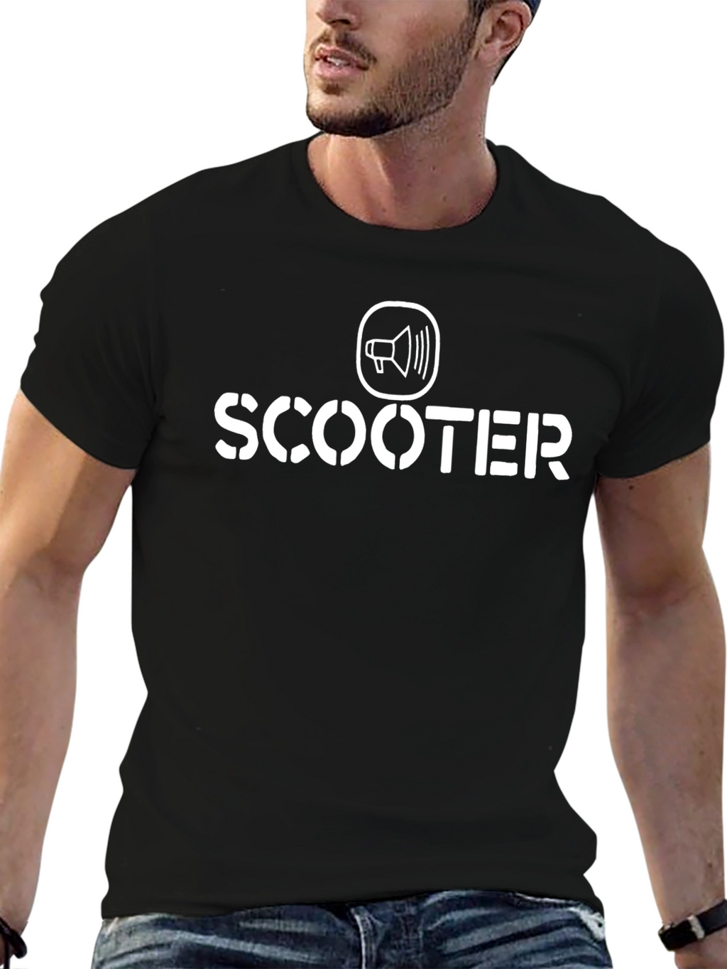 Scooter Band T-Shirt - Retro Stencil Design