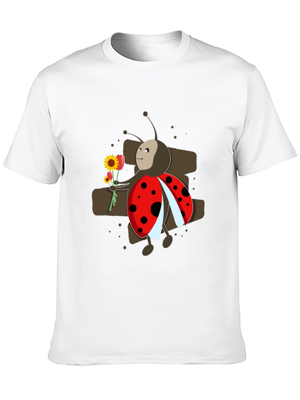 Ladybug with Flowers Graphic T-Shirt