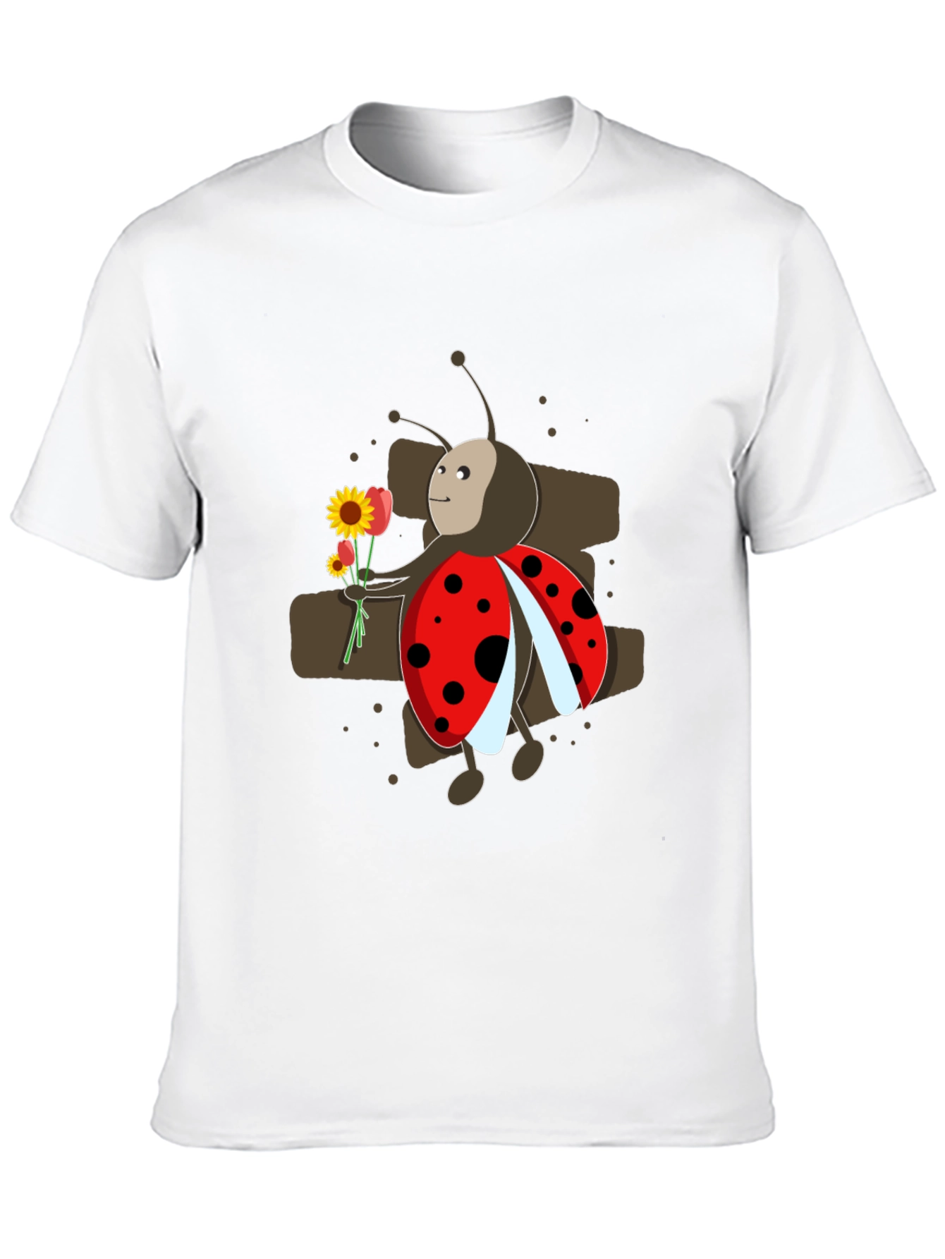 Ladybug with Flowers Graphic T-Shirt
