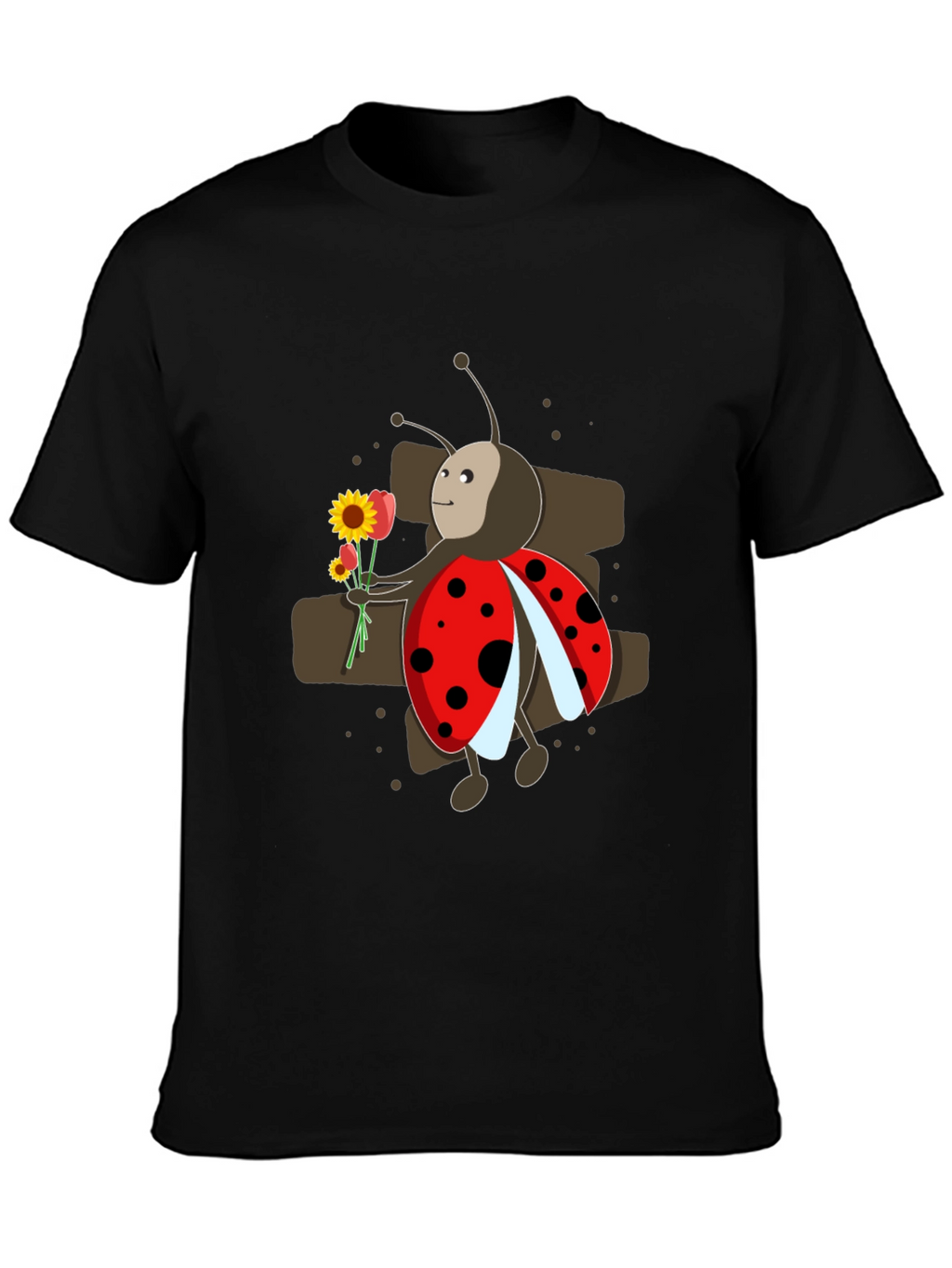 Ladybug with Flowers Graphic T-Shirt