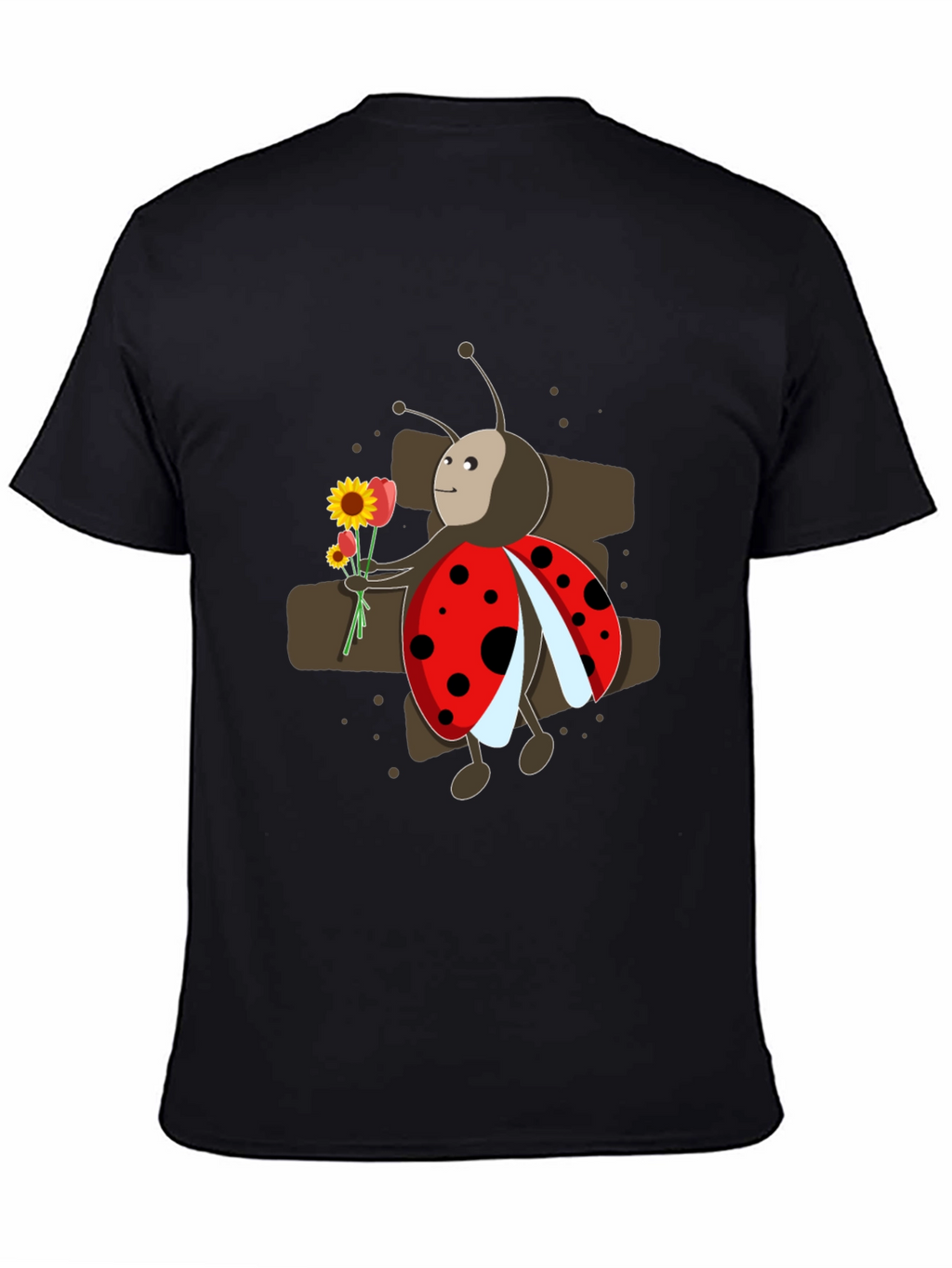 Ladybug with Flowers Graphic T-Shirt