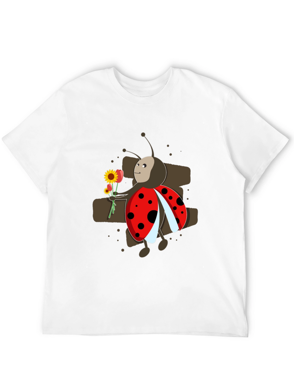 Ladybug with Flowers Graphic T-Shirt