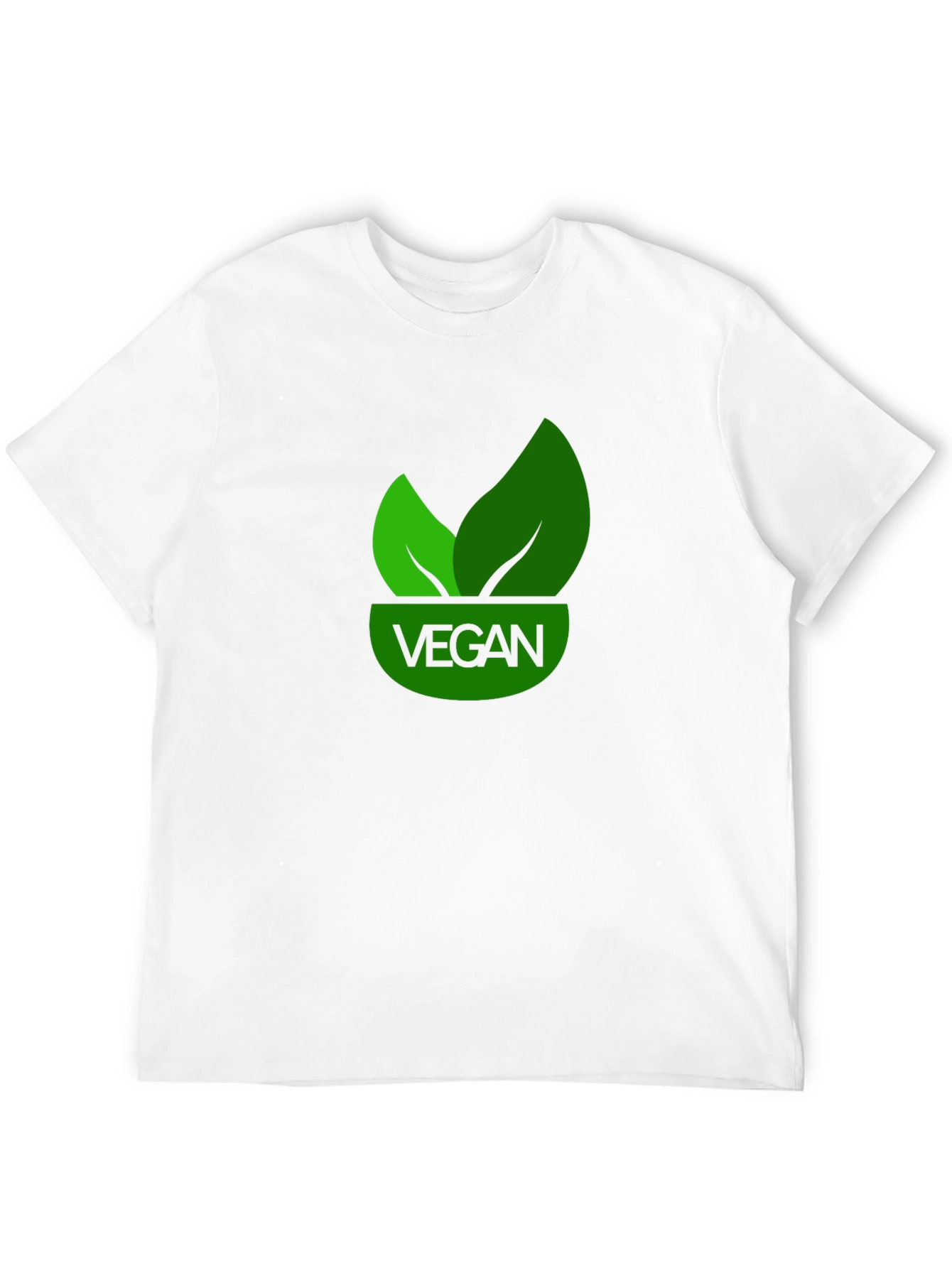 Vegan T-Shirt - Green Leaf Design
