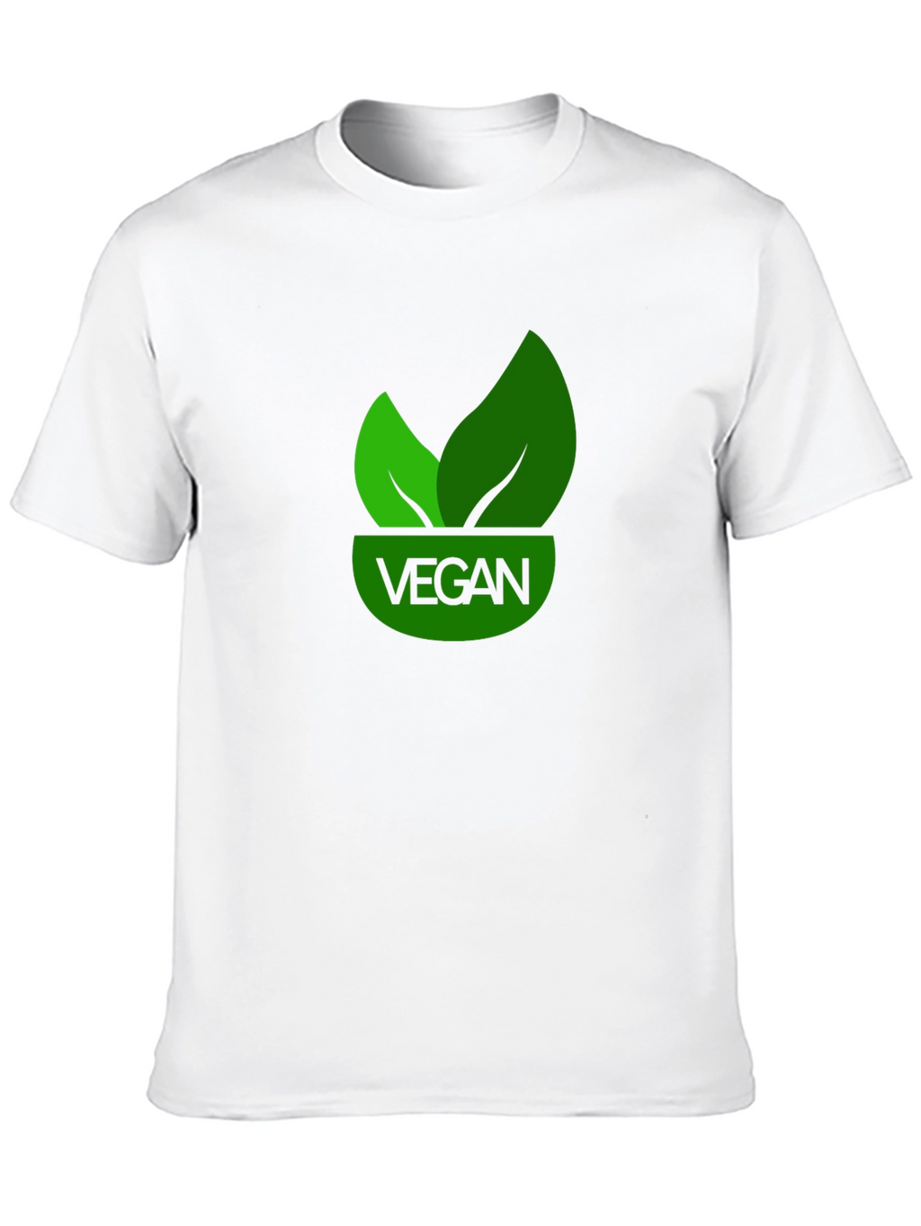 Vegan T-Shirt - Green Leaf Design