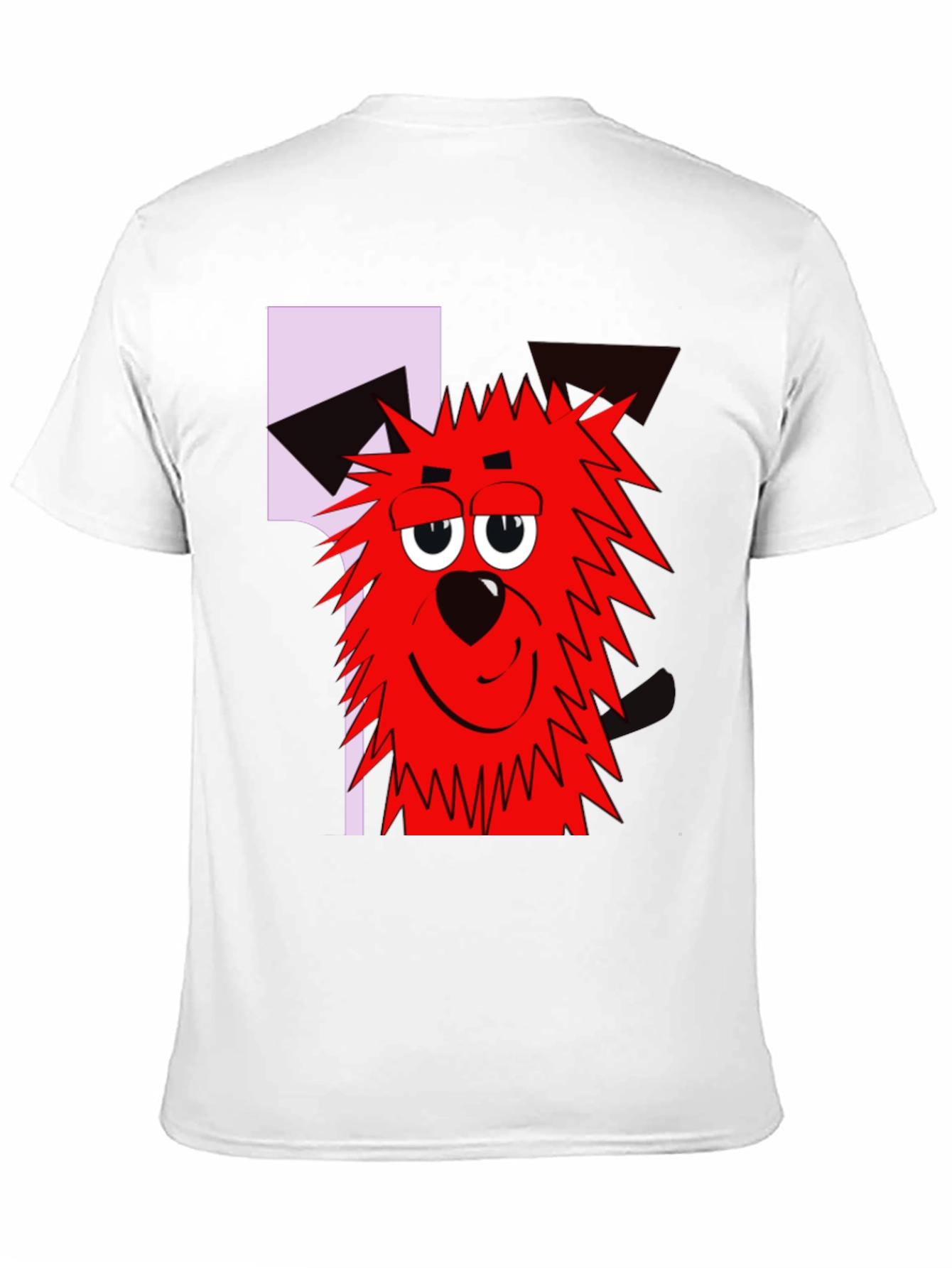 Cartoon Dog Graphic T-Shirt - Black Crew Neck Tee