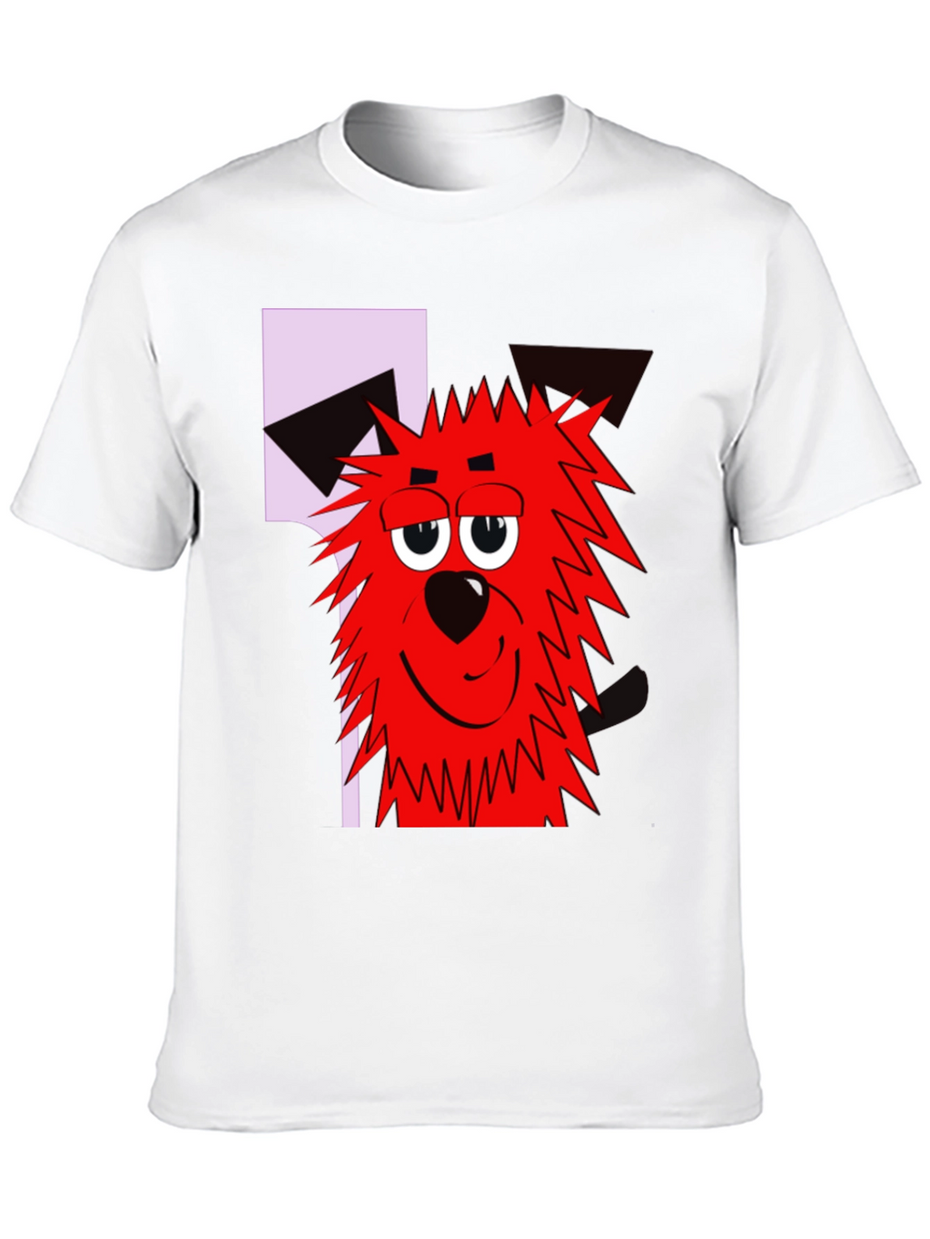Cartoon Dog Graphic T-Shirt - Black Crew Neck Tee