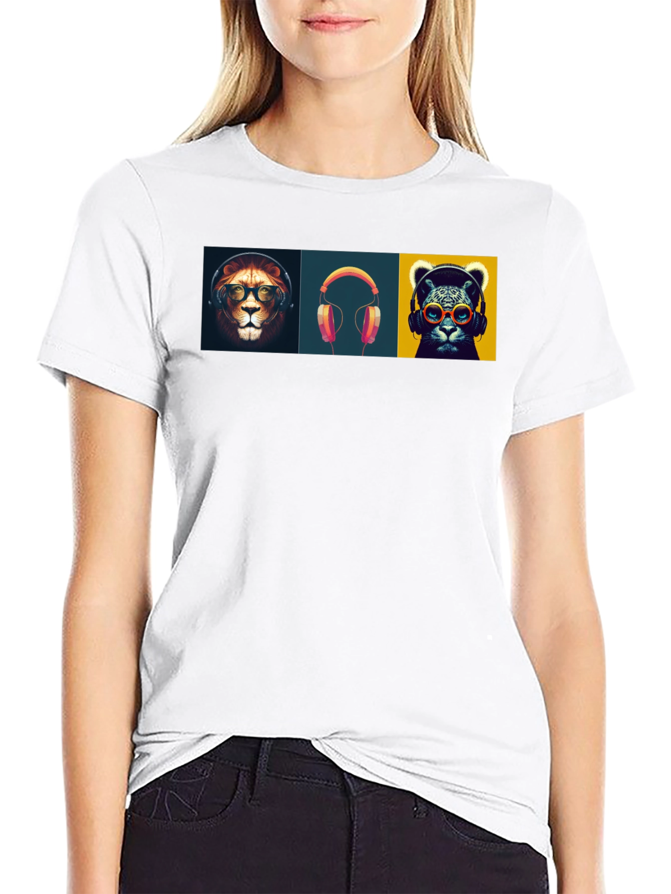 Cool Cats & Beats Black Graphic Tee
