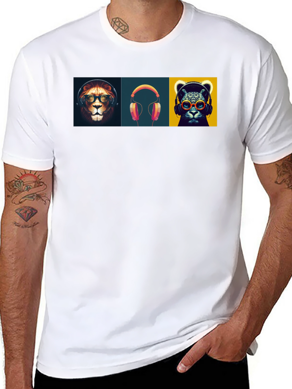 Cool Cats & Beats Black Graphic Tee