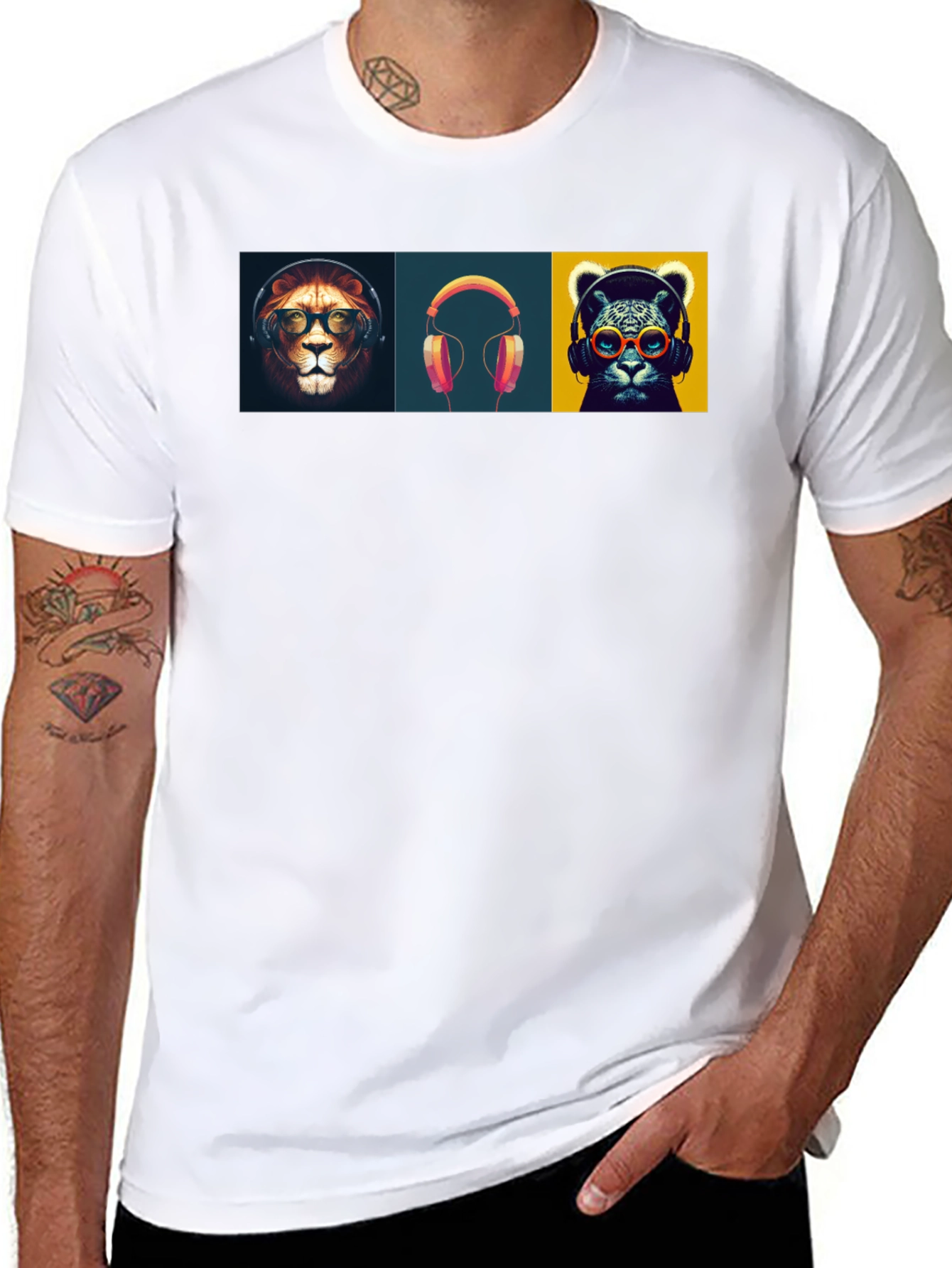 Cool Cats & Beats Black Graphic Tee