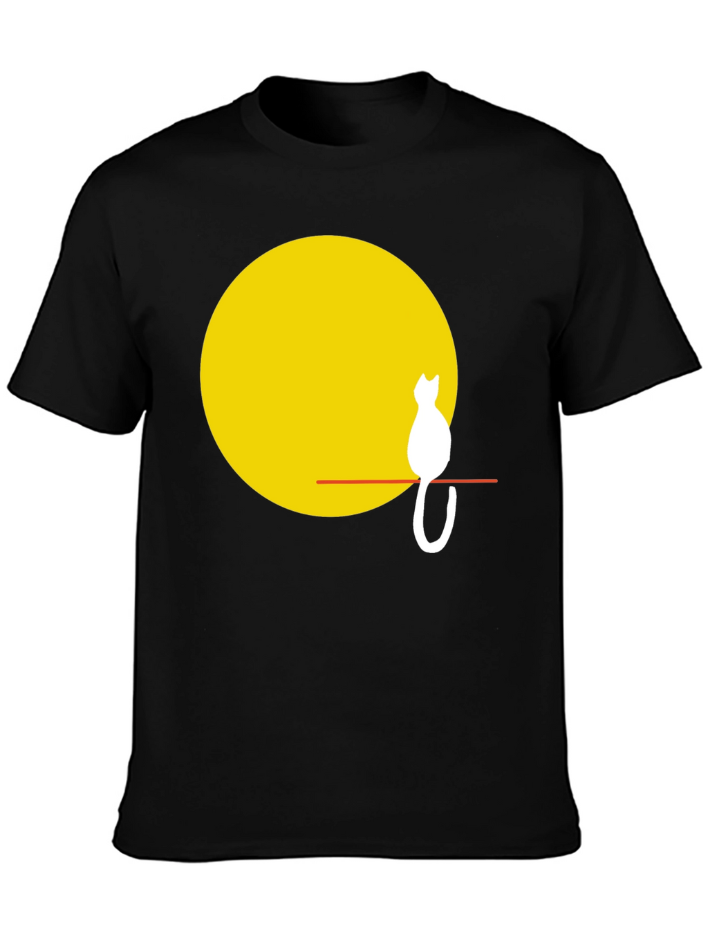 Cat Silhouette on Moon T-Shirt
