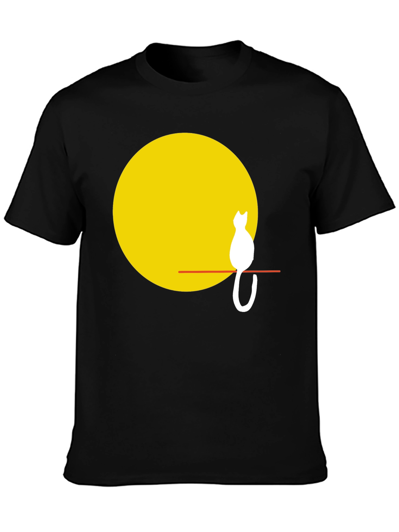 Cat Silhouette on Moon T-Shirt