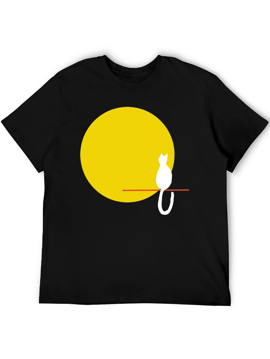 Cat Silhouette on Moon T-Shirt
