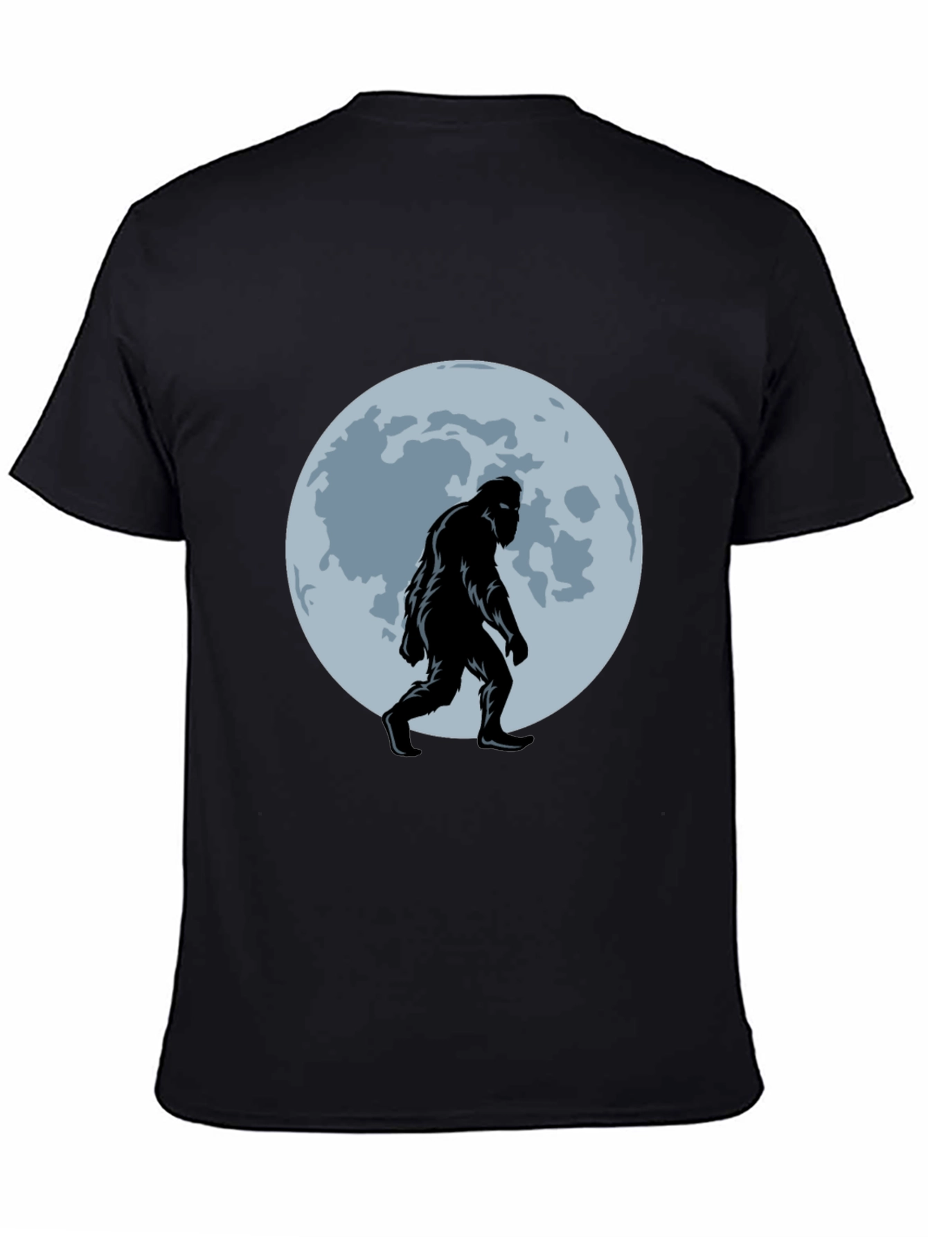 Bigfoot Moon T-Shirt - Black Sasquatch Tee