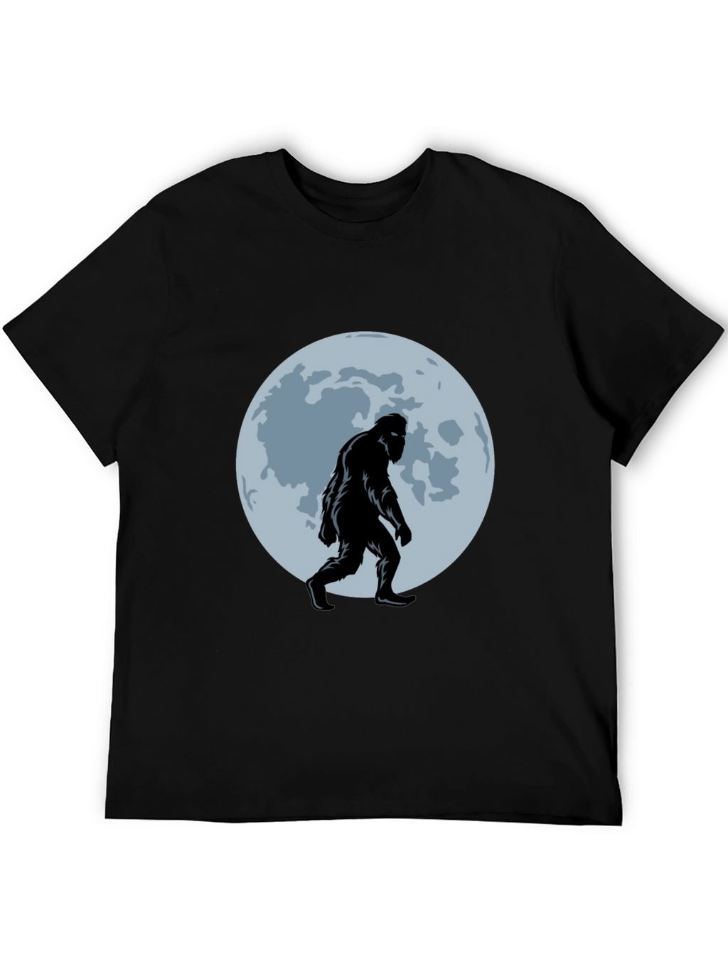 Bigfoot Moon T-Shirt - Black Sasquatch Tee