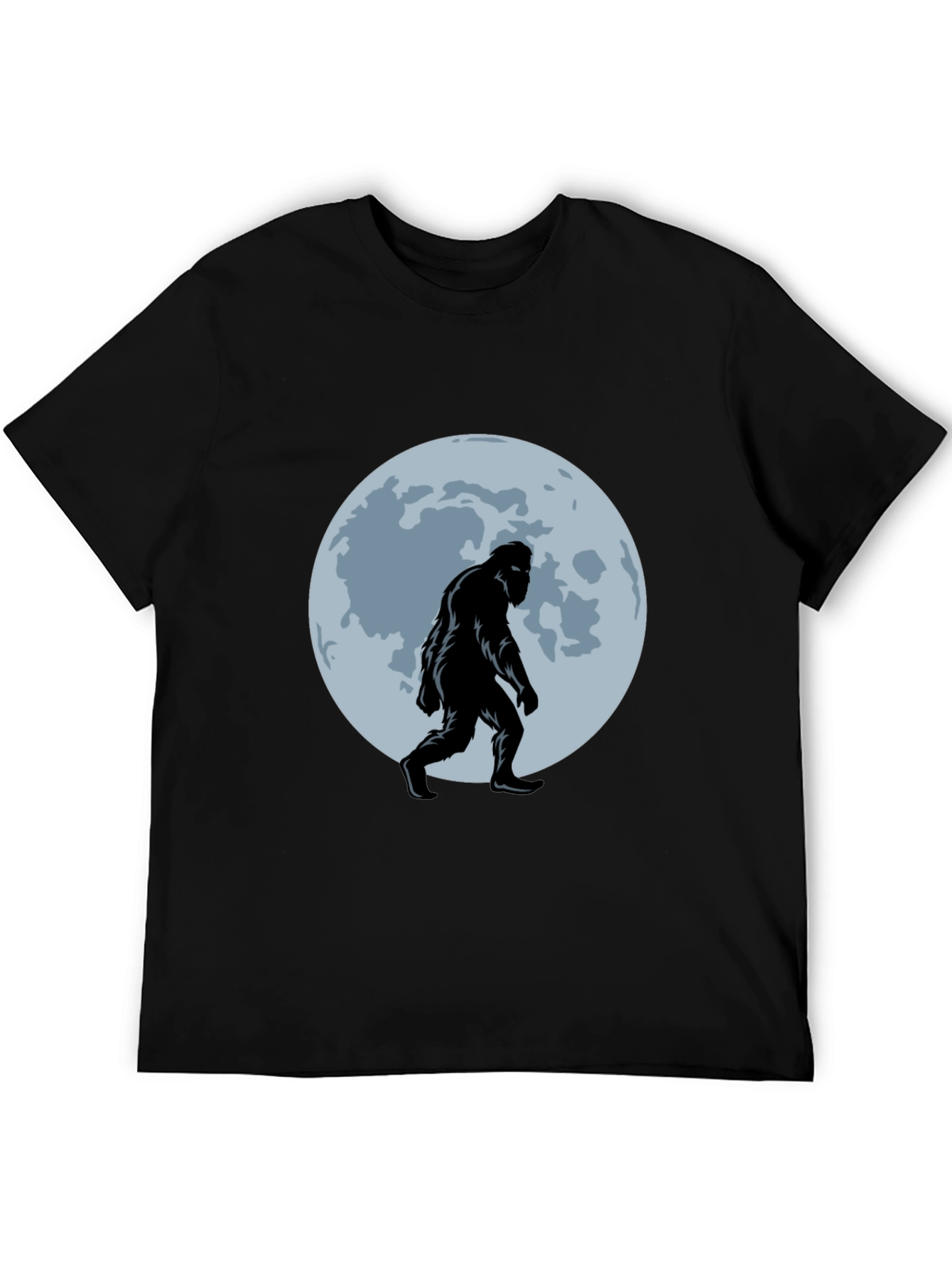 Bigfoot Moon T-Shirt - Black Sasquatch Tee