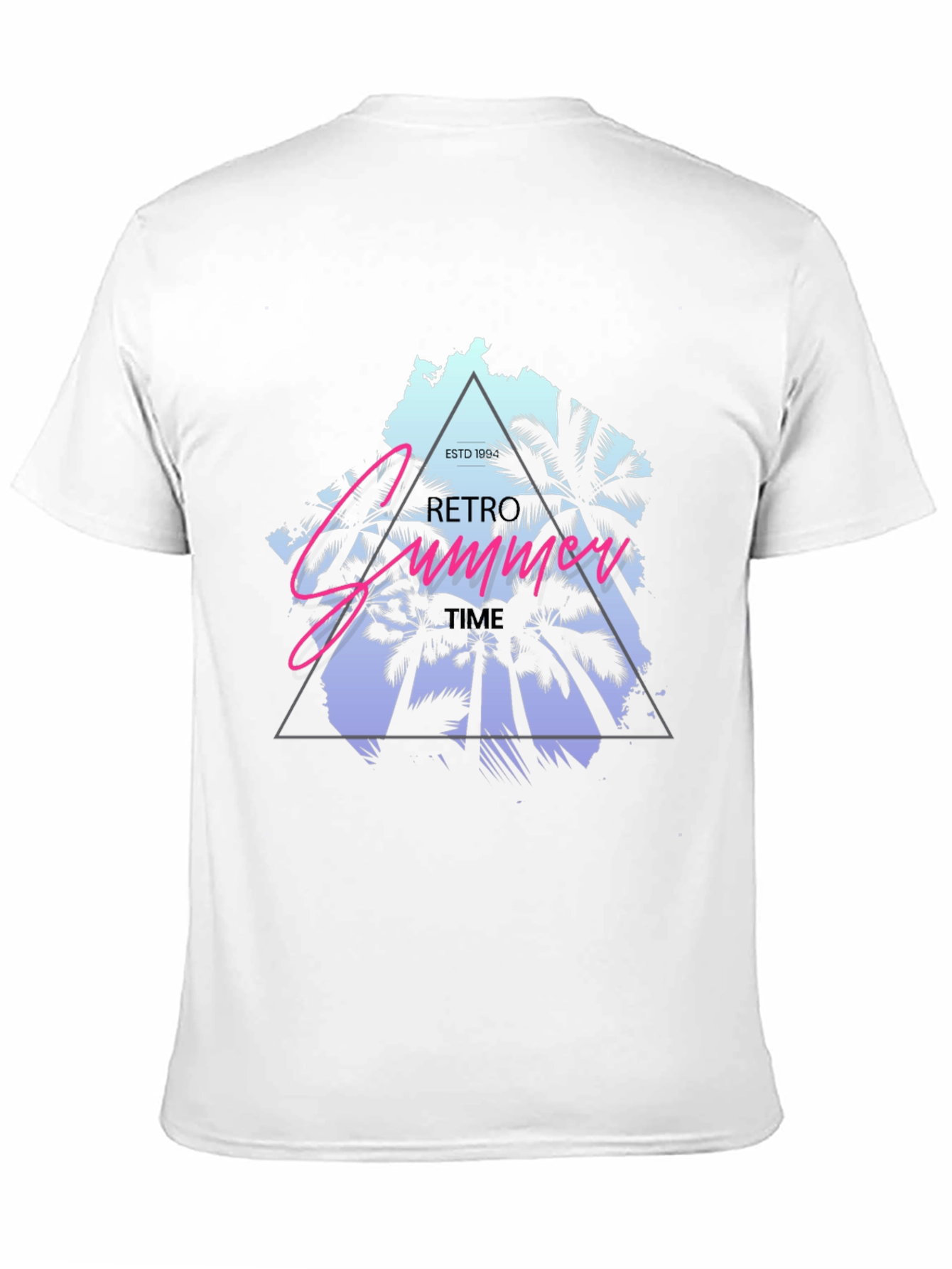 Retro Summer Time Black T-Shirt